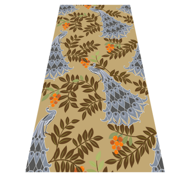 Vinylmatta sovrum grå påfågel design i afrikansk stil - Tenstickers