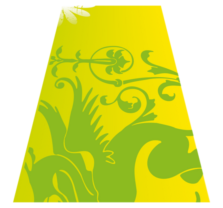 Vinylmatta sovrum grön drakdekoration - Tenstickers