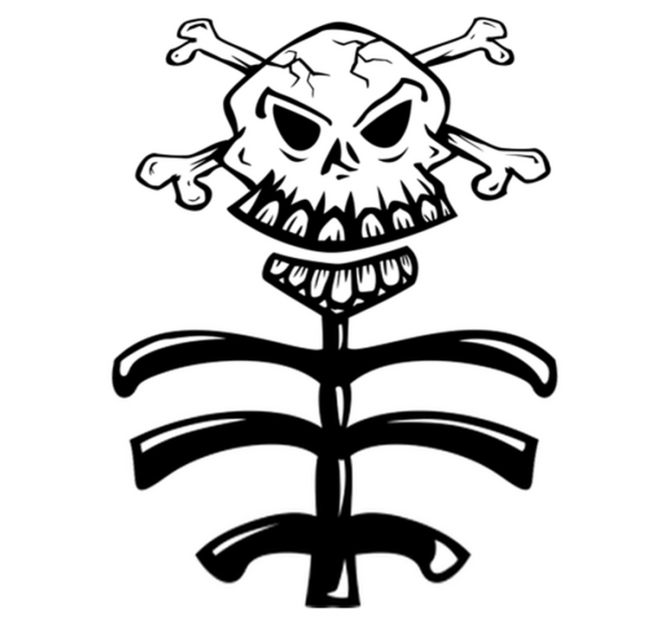 Vinylmatta sovrum dödskalle och stubbe - Tenstickers