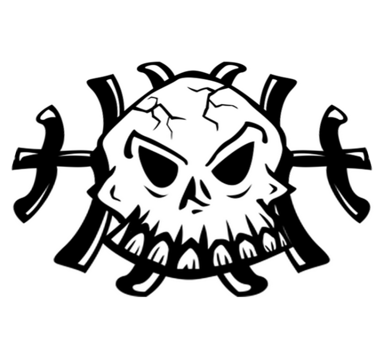 Vinylmatta sovrum dekorerad med dödskallelogotyp - Tenstickers