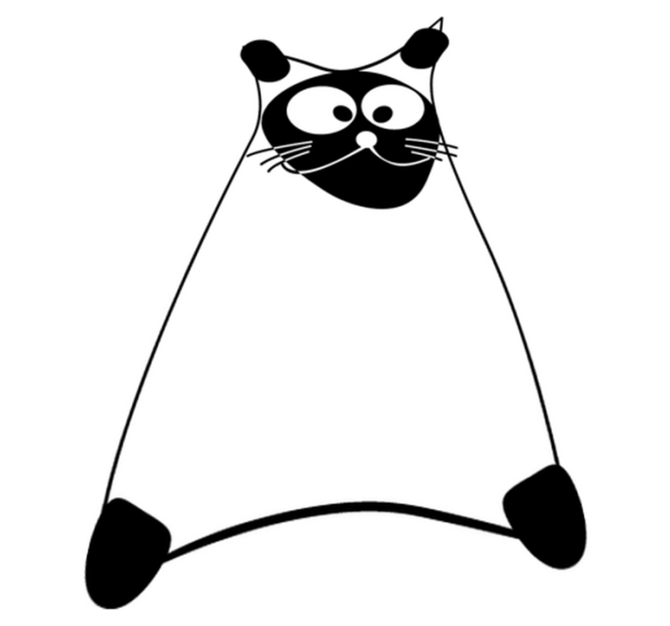 Vinylmatta sovrum katt med vita streck - Tenstickers