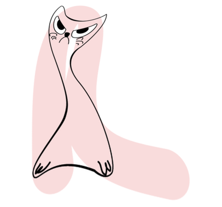 Vinylmatta sovrum katt rosa mönster - Tenstickers