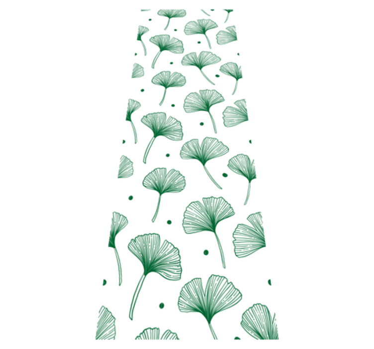 Vinylmatta studera stora ginkgo gröna löv - Tenstickers