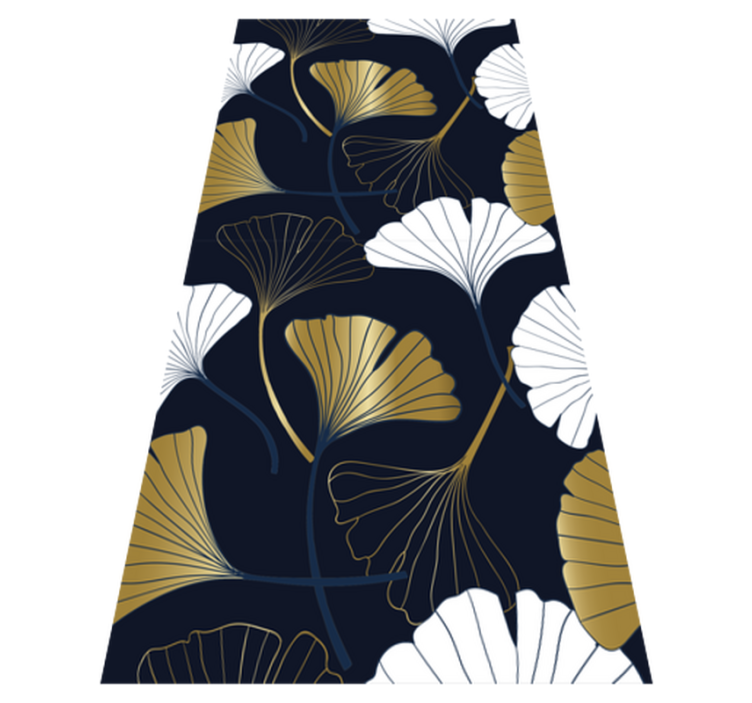 Vinylmatta studera pr präglade ginkgo blad - Tenstickers