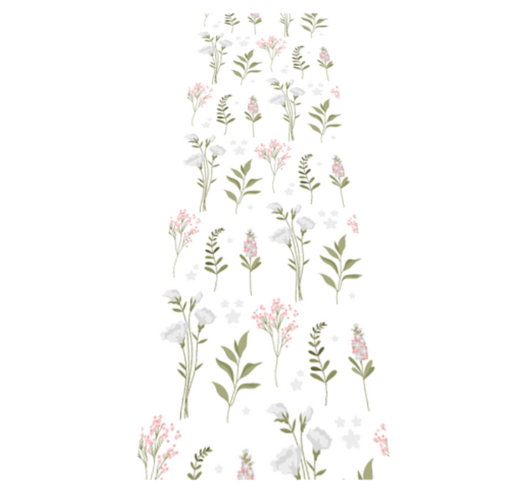 Vinylmatta sovrum med minimalistiskt blommönster - Tenstickers