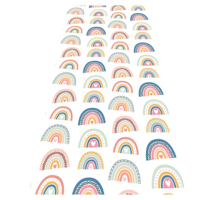 Vinylmatta sovrum färgglada minimalistiska regnbågar - Tenstickers