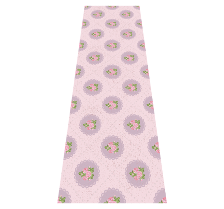 Vinylmatta sovrum shabby chic rosa rutigt mönster - Tenstickers