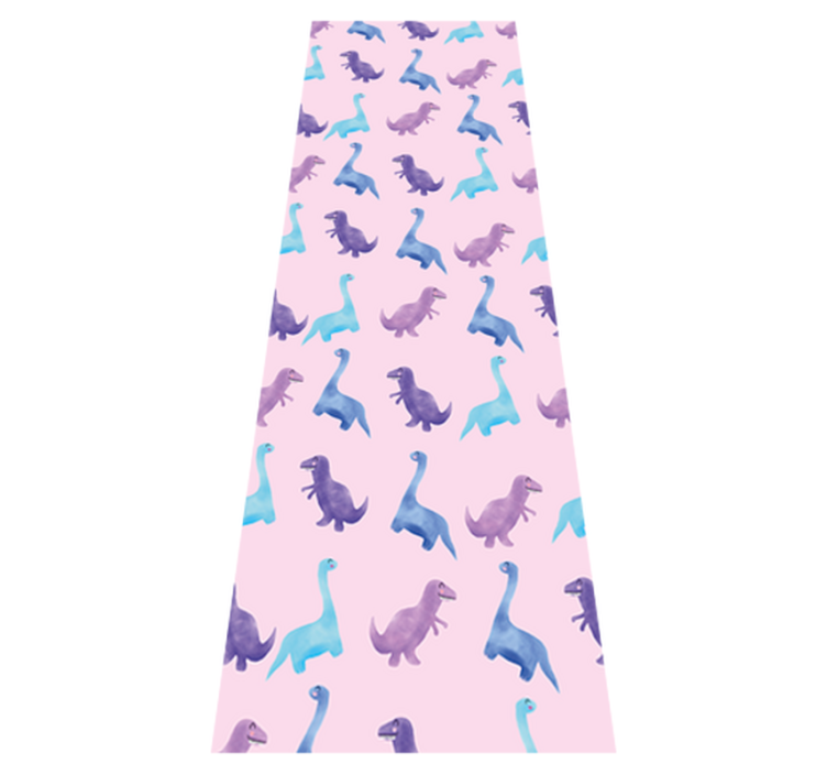 Vinylmatta sovrum rosa dinosaurer på bakgrund - Tenstickers