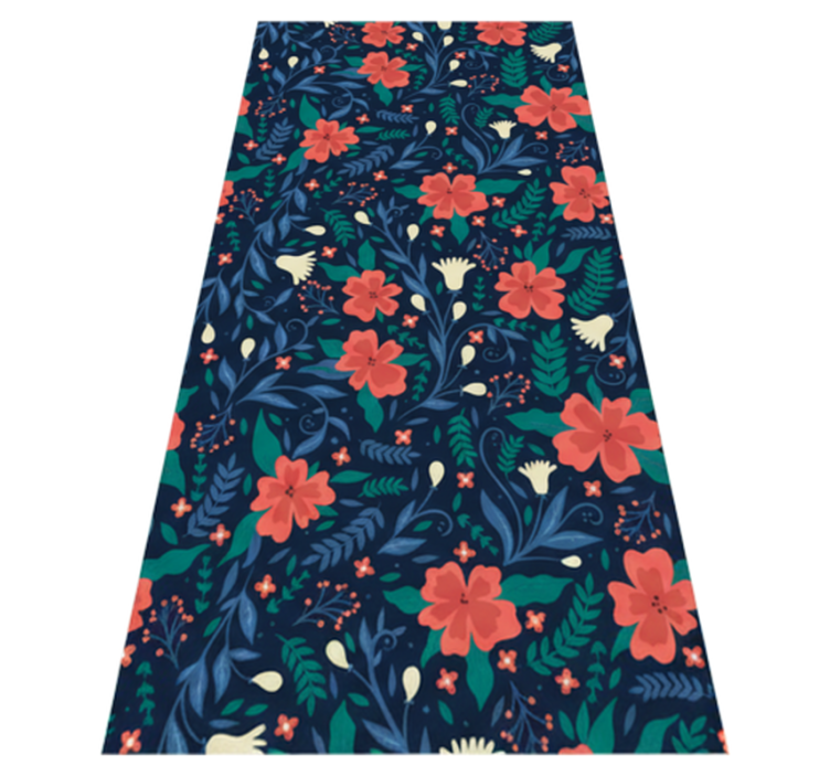 Vinylmatta sovrum nordisk stil konstnärliga blommor - Tenstickers