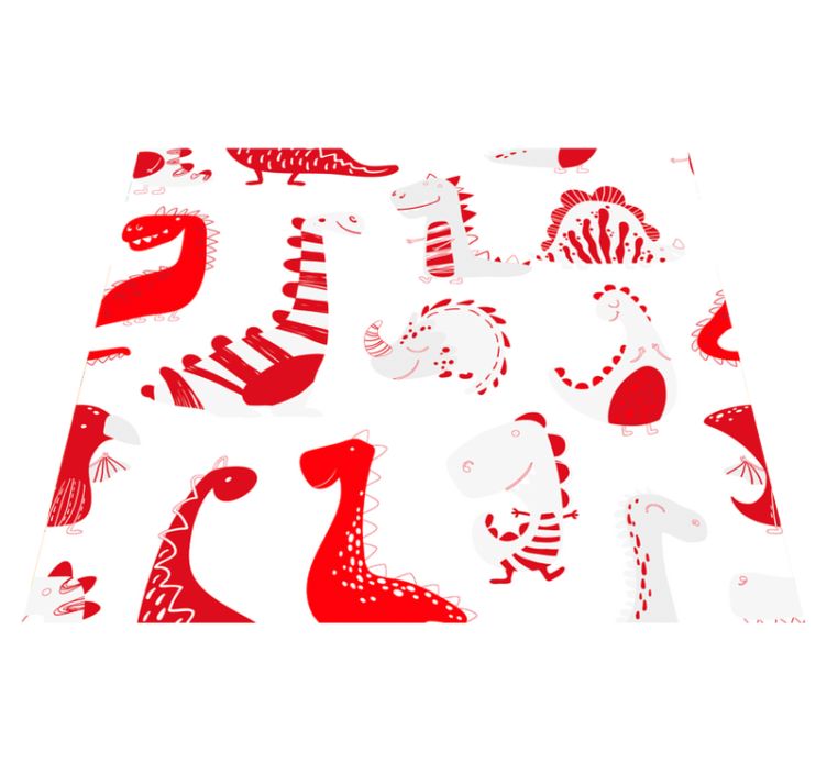 Vinylmatta sovrum dinosaurer röda skisser - Tenstickers