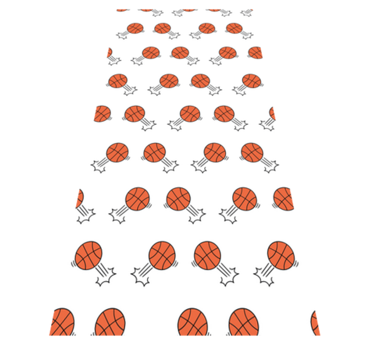 Vinylmatta sovrum bakgrund av handritade basketbollar - Tenstickers