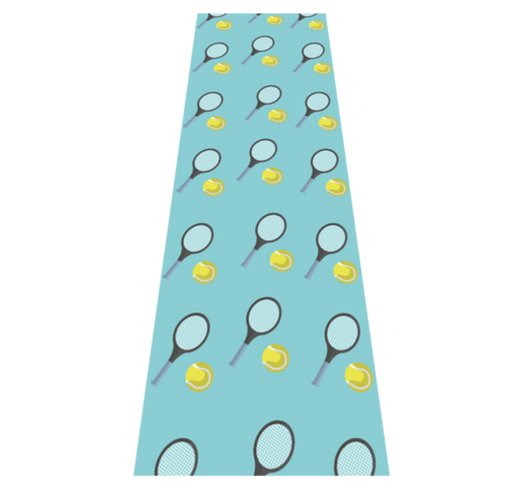 Vinylmatta sovrum tennisracketar och tennisbollar mönster - Tenstickers