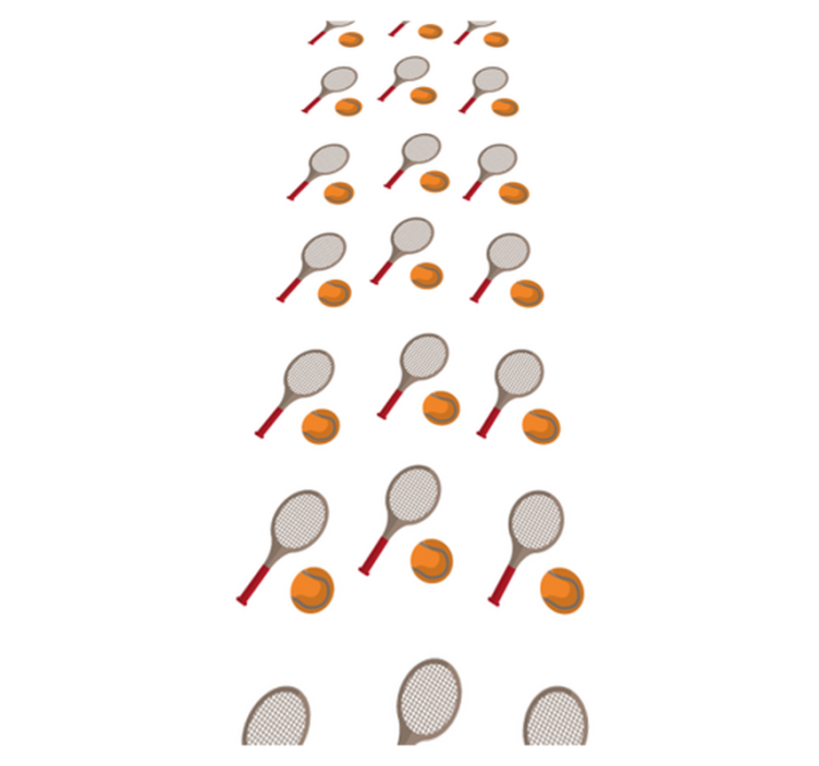 Vinylmatta sovrum racketar med orange tennisbollar - Tenstickers