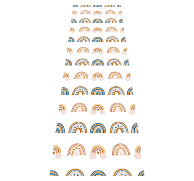 Vinylmatta sovrum mönster av handritad höstregnbåge - Tenstickers