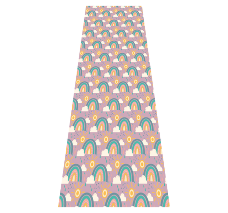 Vinylmatta sovrum söt mönster med sol och regnbåge - Tenstickers
