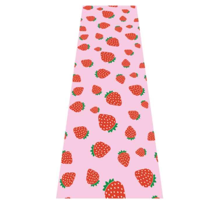 Vinylmatta sovrum jordgubbsmönster på rosa bakgrund - Tenstickers