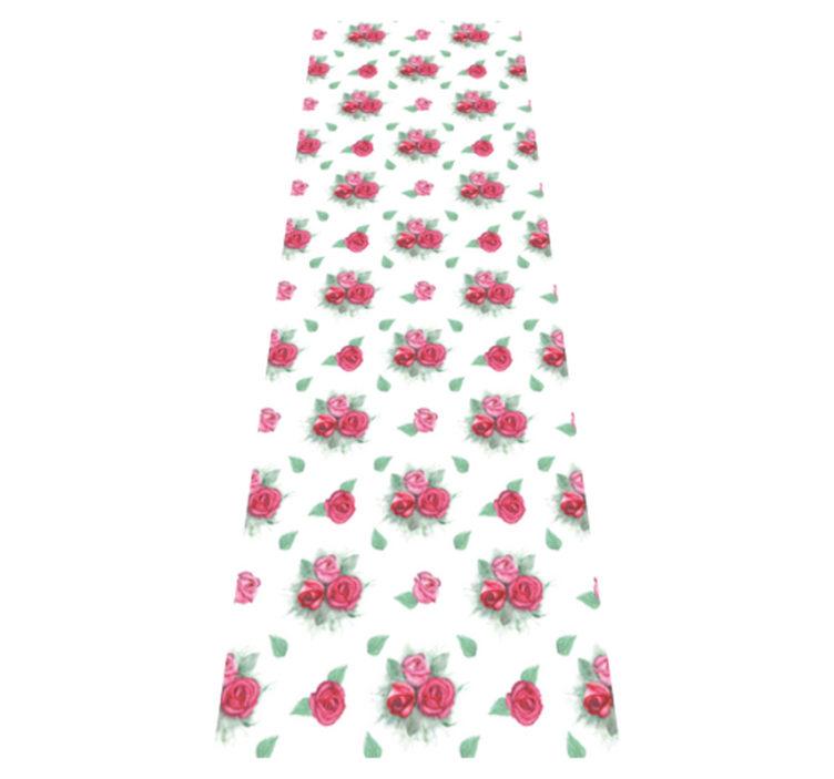 Vinylmatta sovrum med rosa och röda rosor mönster - Tenstickers