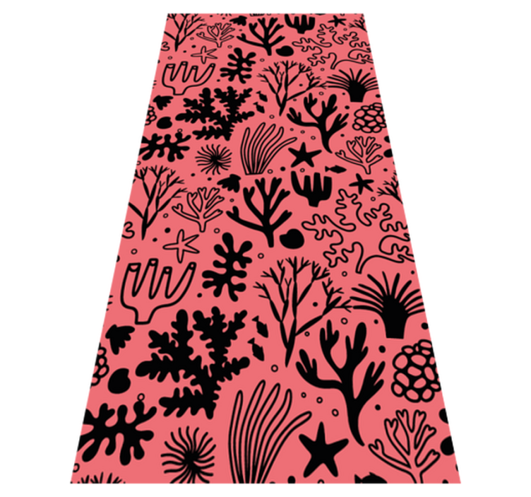 Vinylmatta sovrum australiska blad röd och svart - Tenstickers