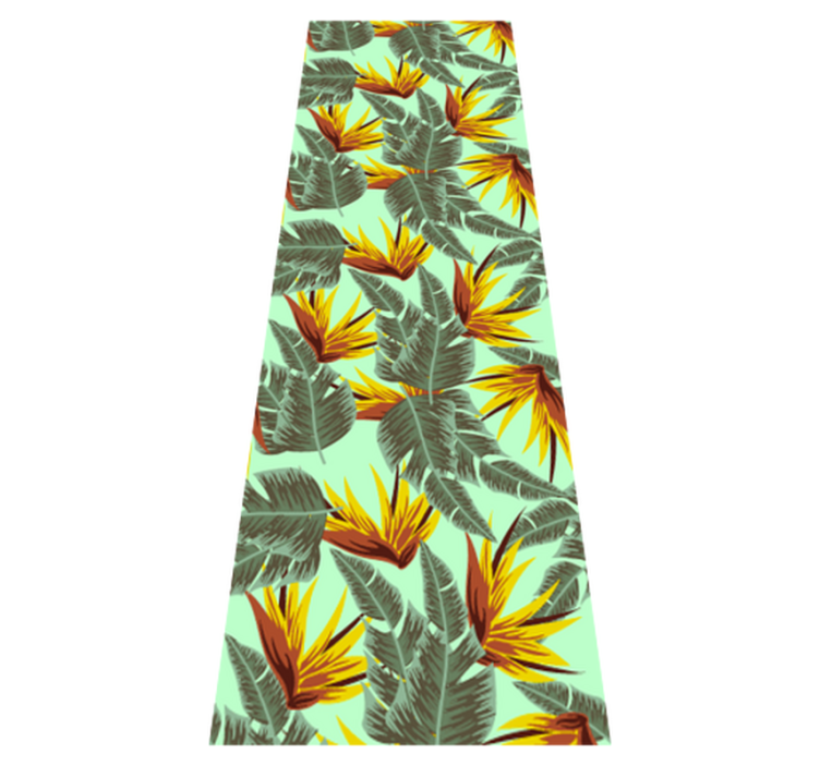Vinylmatta sovrum gröna och gula tropiska blad - Tenstickers