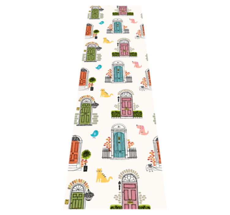 Djur och byggnader symboler vinylmatta sovrum - Tenstickers