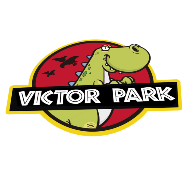 Personnalised jurassic park kids vinyl matta - Tenstickers