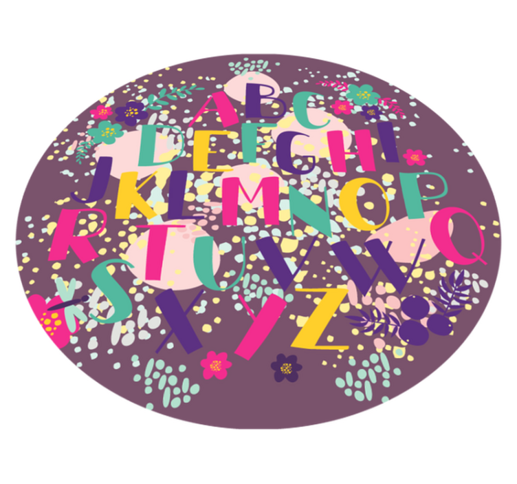 Blommig alfabetet vinyl matta - Tenstickers