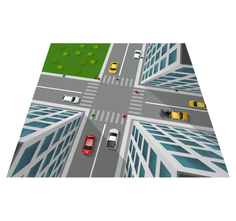 Fantastiskt 3d crossroad vinylmatta - Tenstickers