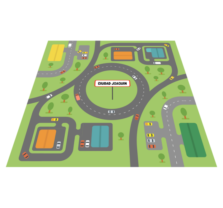 Personlig stadsbild Vinylmatta namn - Tenstickers