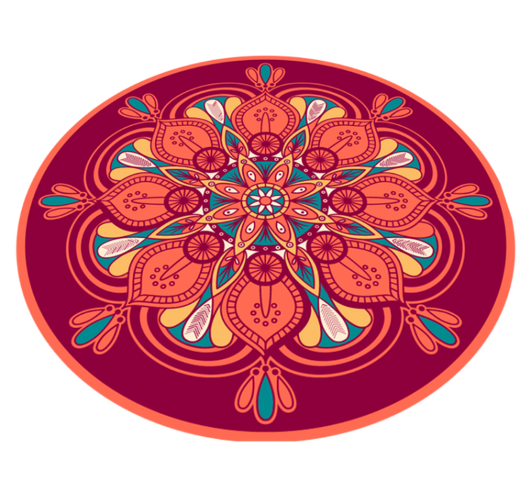 Indisk stil mandala blomma vinyl matta - Tenstickers