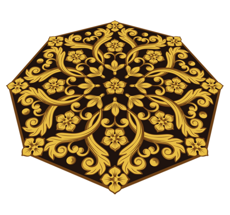 Blommig filigran vinylmatta vintage - Tenstickers