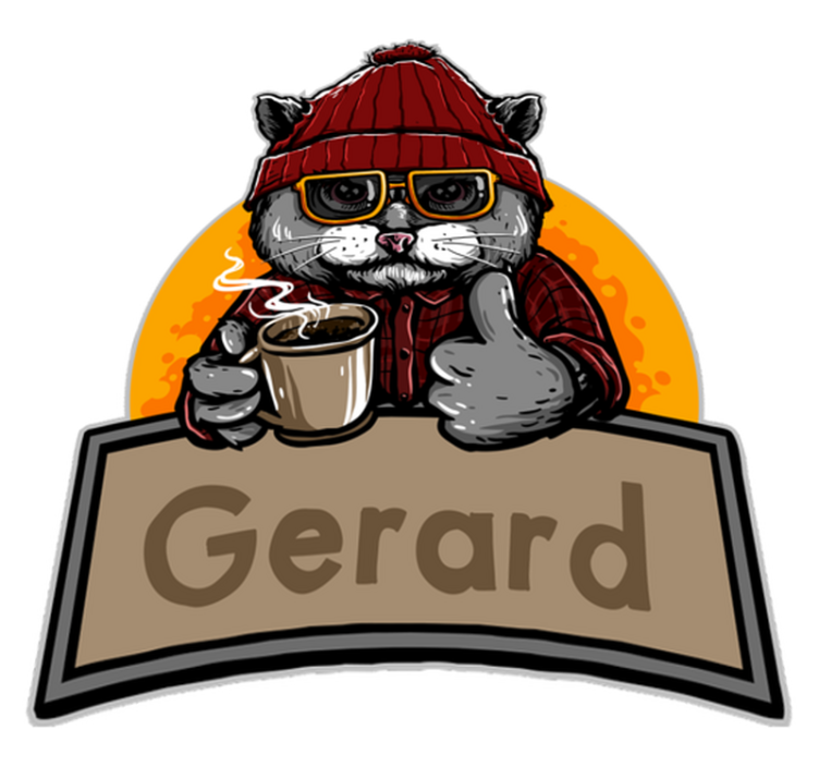 Vintage vinyl matta personnalised katt - Tenstickers