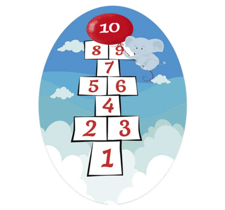 Hopscotch ballong elefant Vinylmatta Barn - Tenstickers