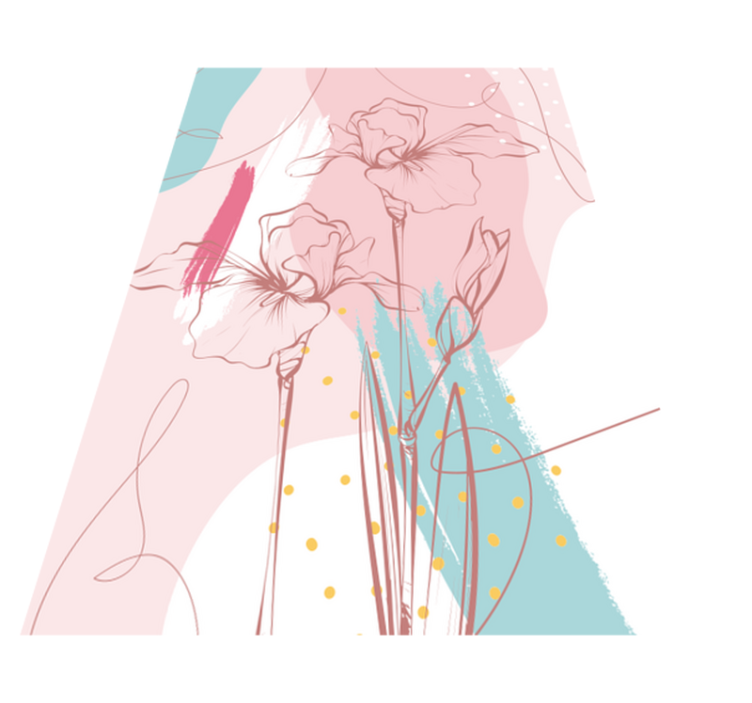 Abstrakta blommönster Vinylmatta blommor och växter - Tenstickers