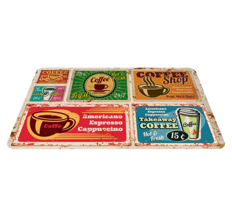 Amerikanska kaffe vintage vinylmattor - Tenstickers