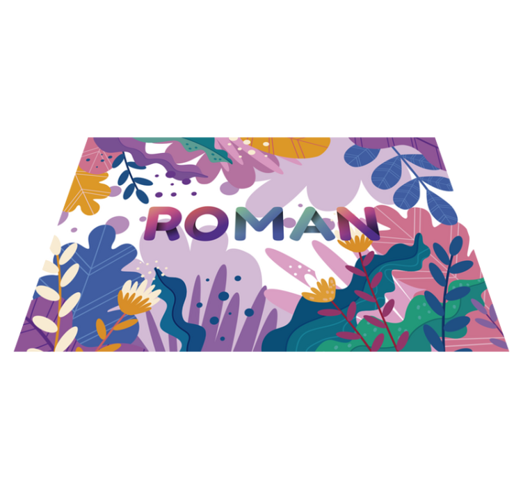 Personlig botanisk Vinylmatta namn - Tenstickers