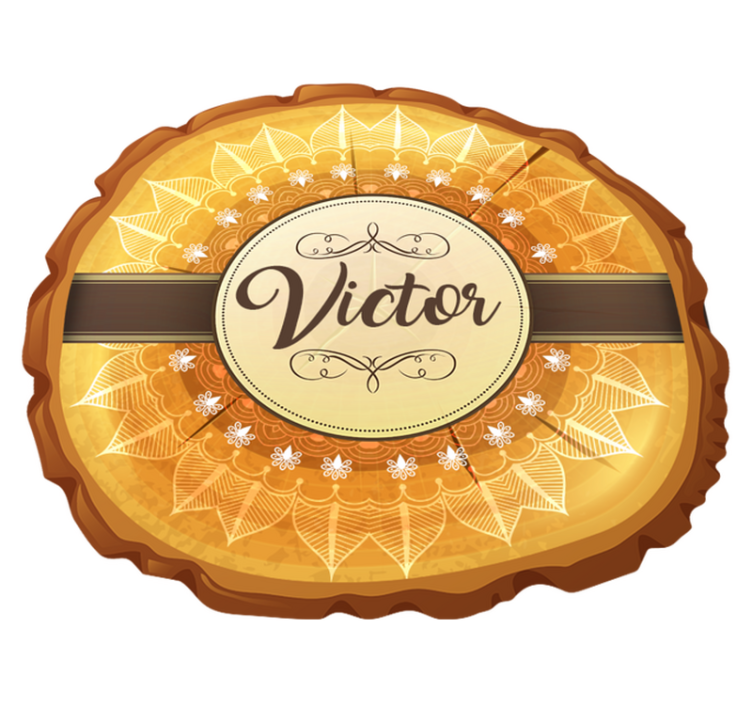 Personlig trämandala vinylmatta med namn - Tenstickers