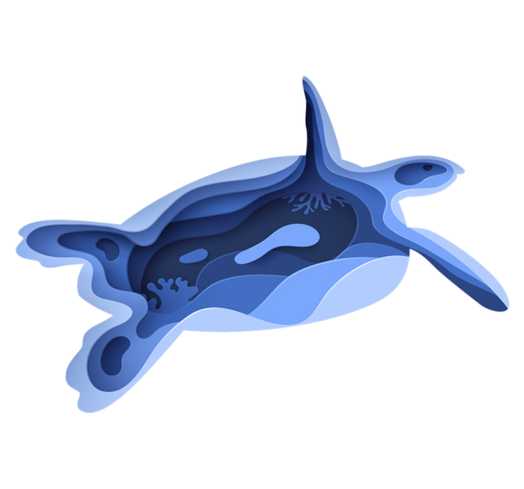 Abstrakt turle djur vinyl matta - Tenstickers