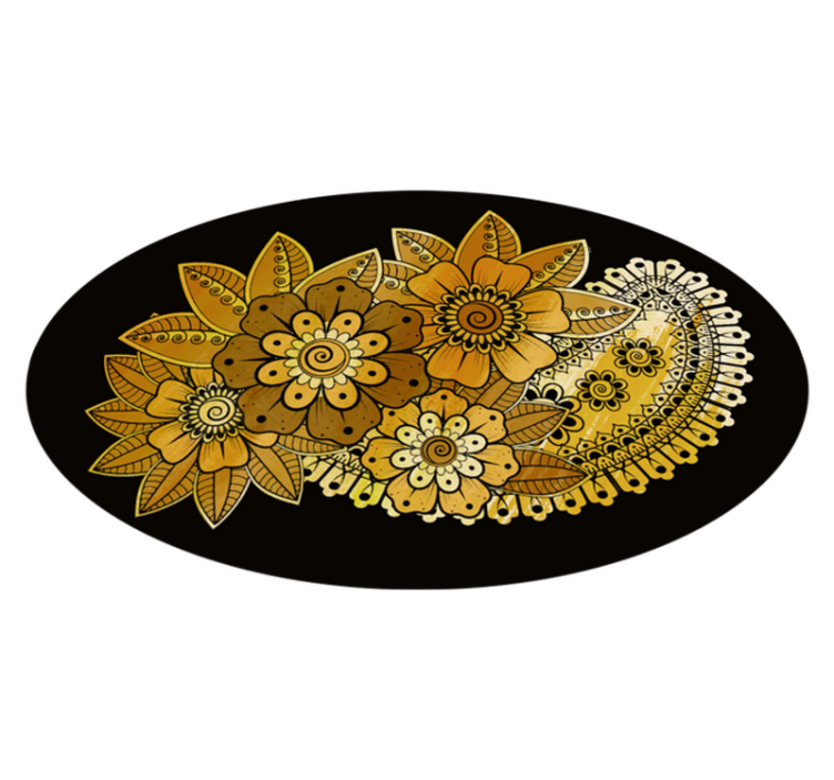 Paisley indisk stil vinyl vardagsrumsmatta - Tenstickers