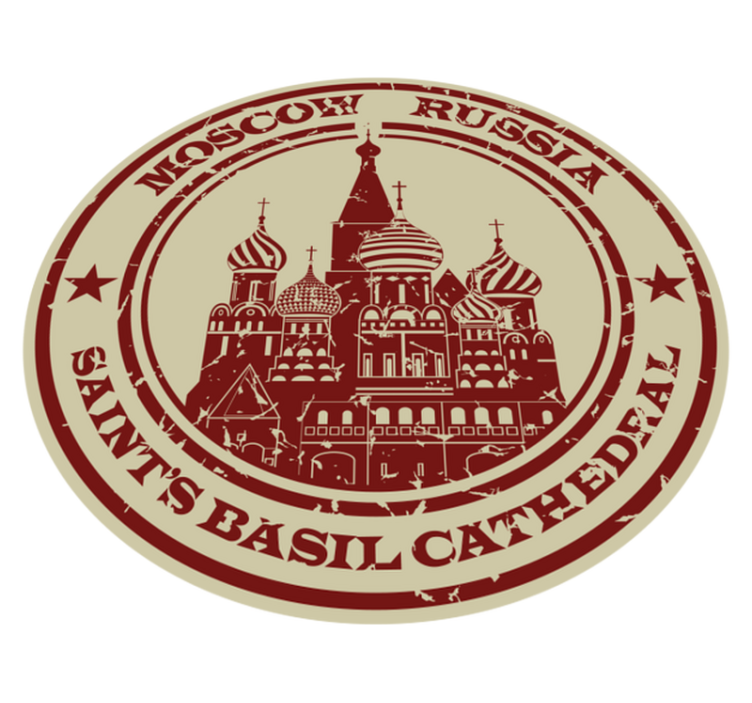 Moskva katedral stämpel vinyl matta - Tenstickers