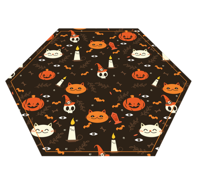 Skrämmande halloween kattmatta djur vinyl matta - Tenstickers
