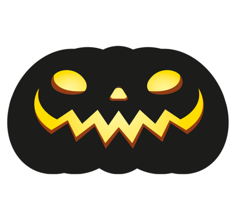 Läskigt pumpansikte Vinylmatta Halloween - Tenstickers