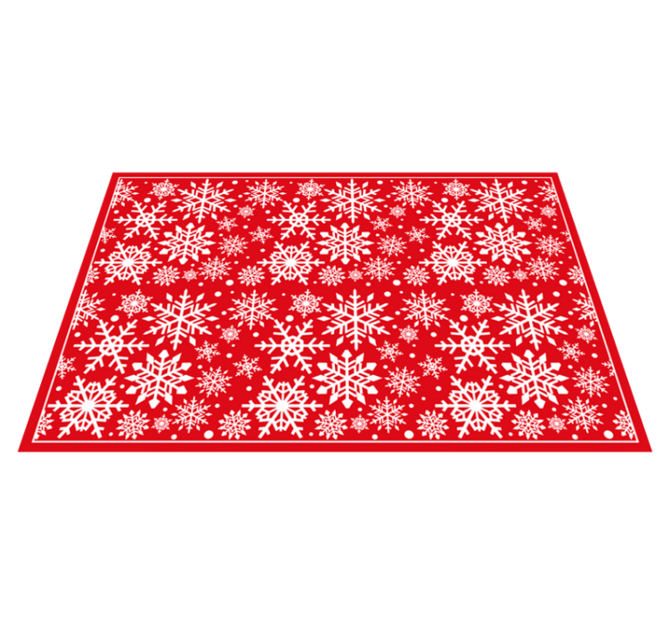 Copos nieve fondo rojo julvinylmatta - Tenstickers