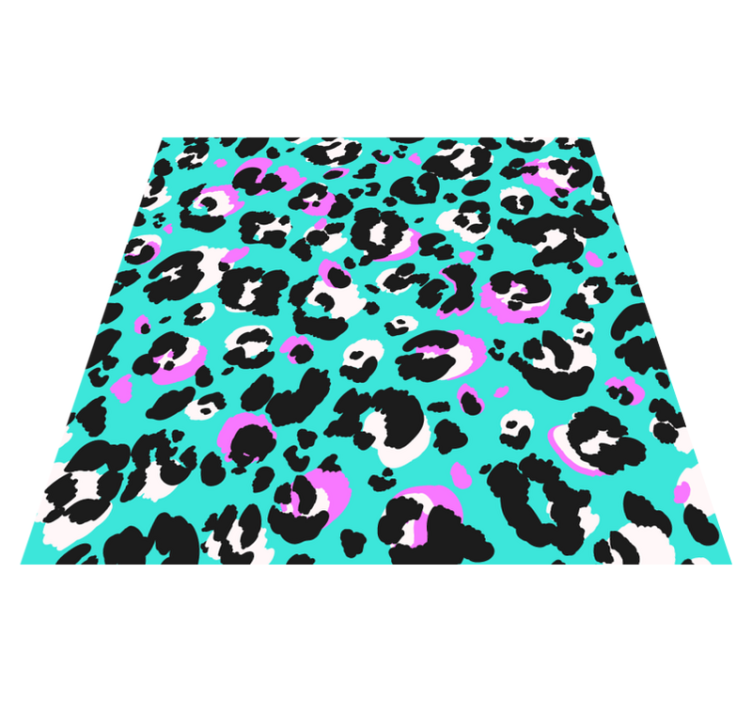 Neon leopard tryck djur tryck matta - Tenstickers