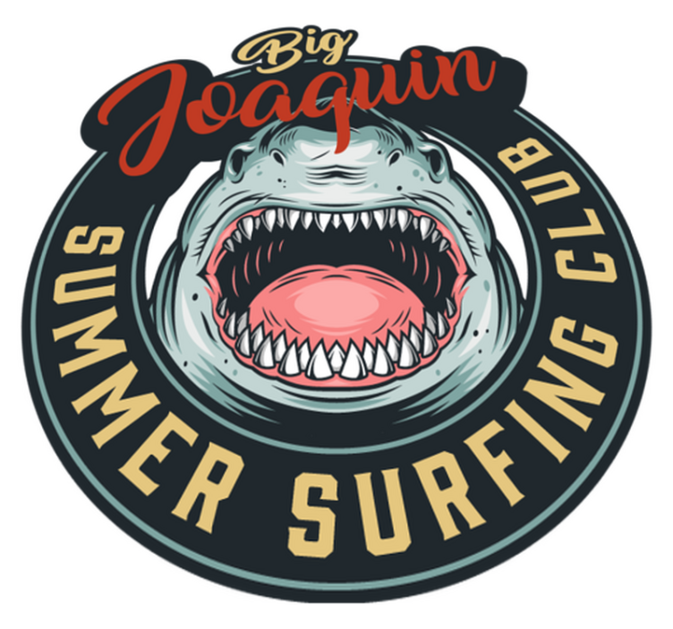Shark surf emblem Vinylmatta namn - Tenstickers