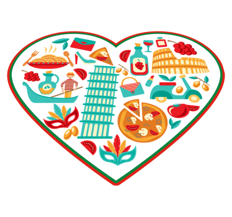 Italienska mest kända ikoner modern matta - Tenstickers