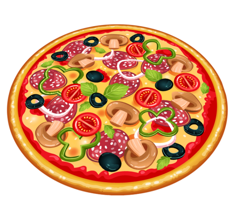 Italien pizza cirkulär vinylmatta - Tenstickers