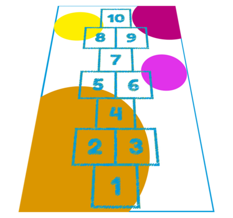 Barnhoppningsspel vinylmatta spelmatta - Tenstickers