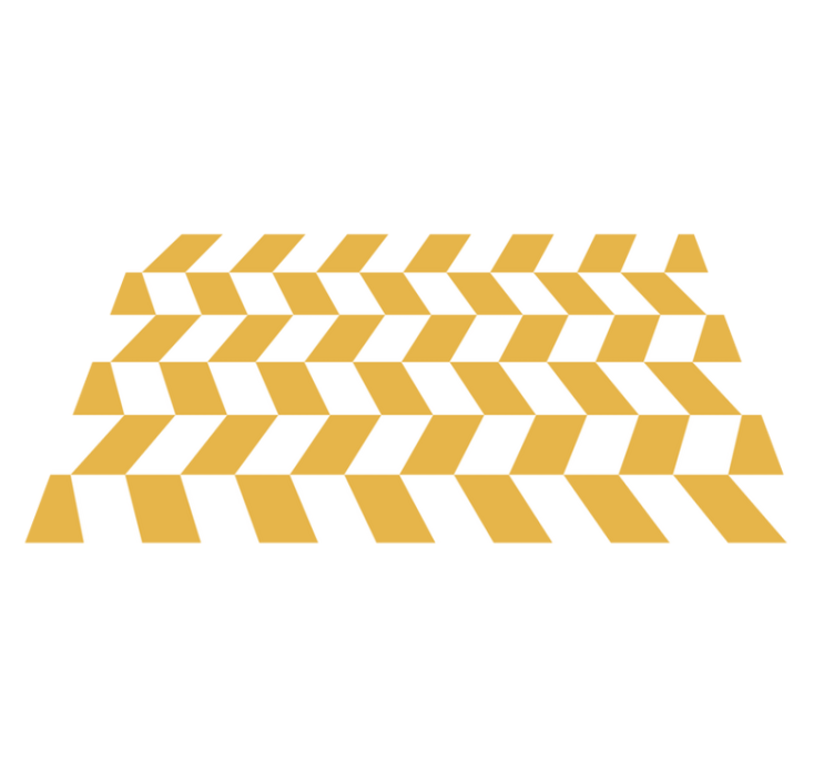 Geometriska vita och gula figurer vinylmattor - Tenstickers