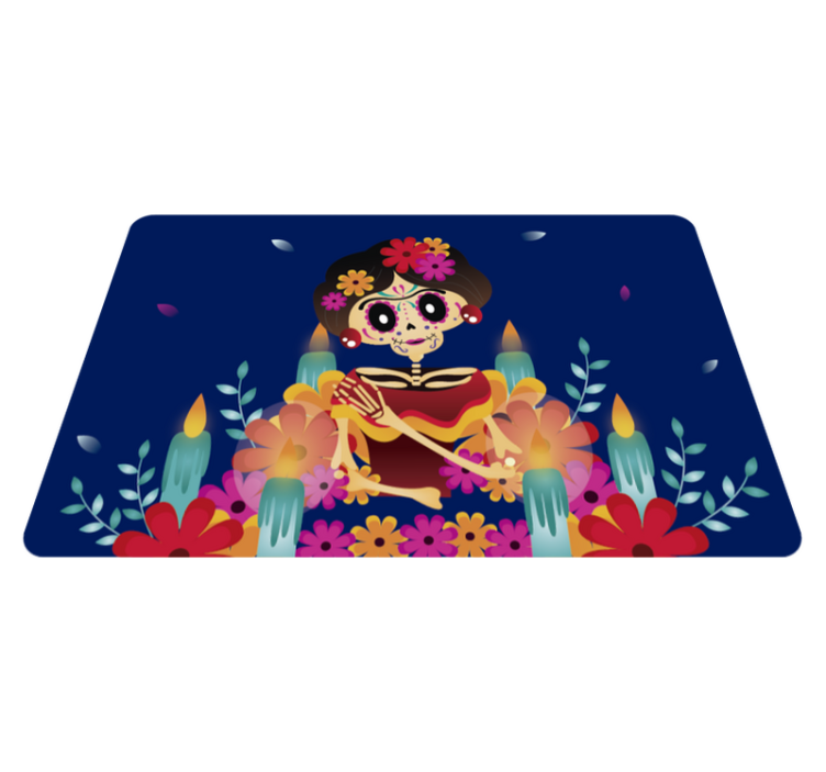 Mexikansk stil kvinnliga halloween mattor - Tenstickers