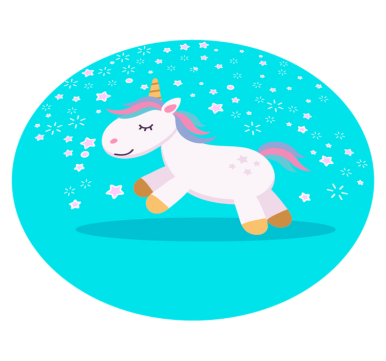 Glada unicorns barn vinyl matta - Tenstickers